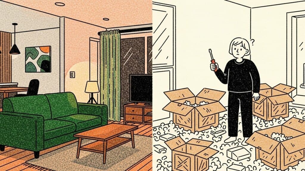 淘寶買傢俱是一場「高報酬」的賭局，左邊是你的理想，右邊是你可能面臨的現實。